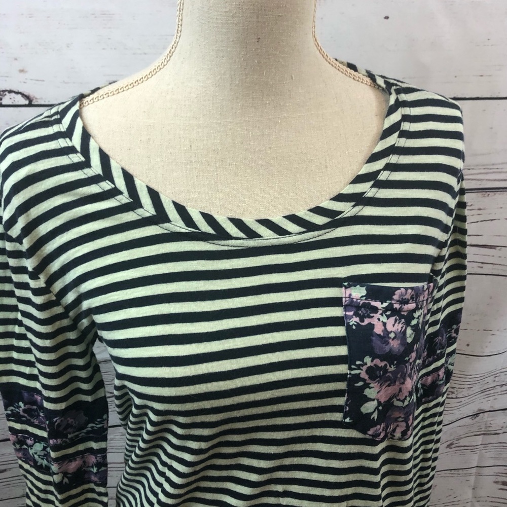 CRUEL DENIM Striped Long Sleeve Tee Shirt, size S